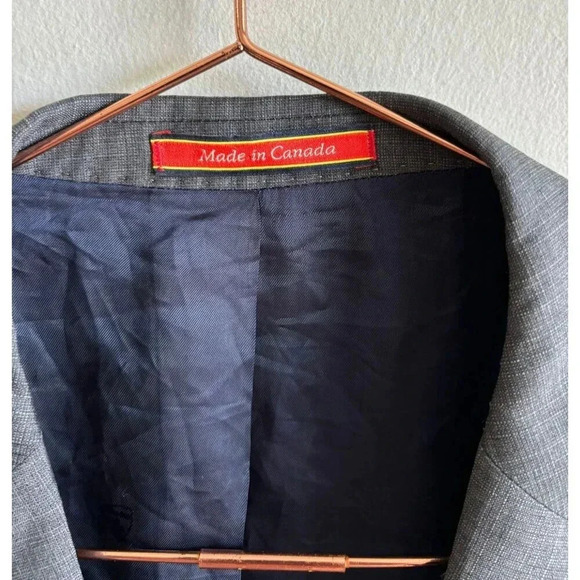 Cremieux Collection Mens Two Button Suit Jackets Blazer Sport Coat Grey Sz 44R - Picture 4 of 13